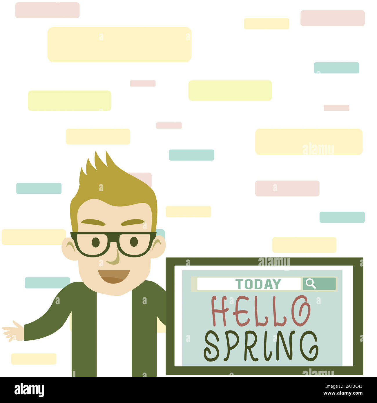 Writing note showing Hello Spring. Business concept for Welcoming the ...
