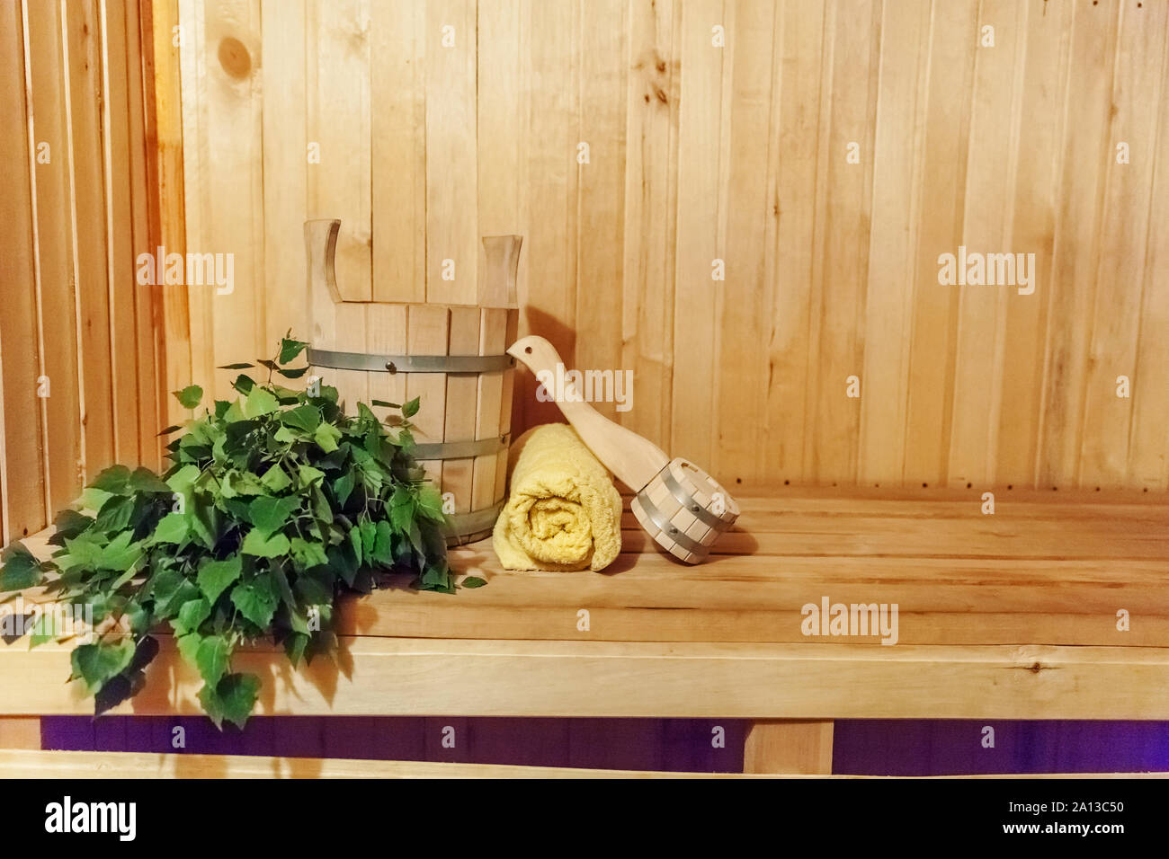 Interior Details Finnish Sauna Steam Room With Traditional