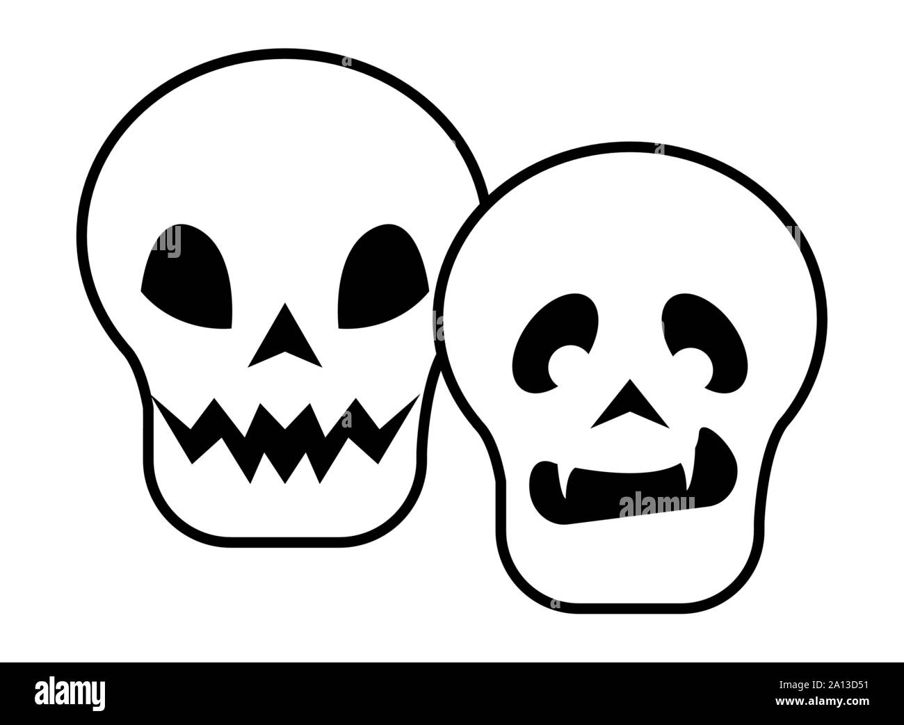 halloween skulls heads isolated icons Stock Vector Image & Art - Alamy