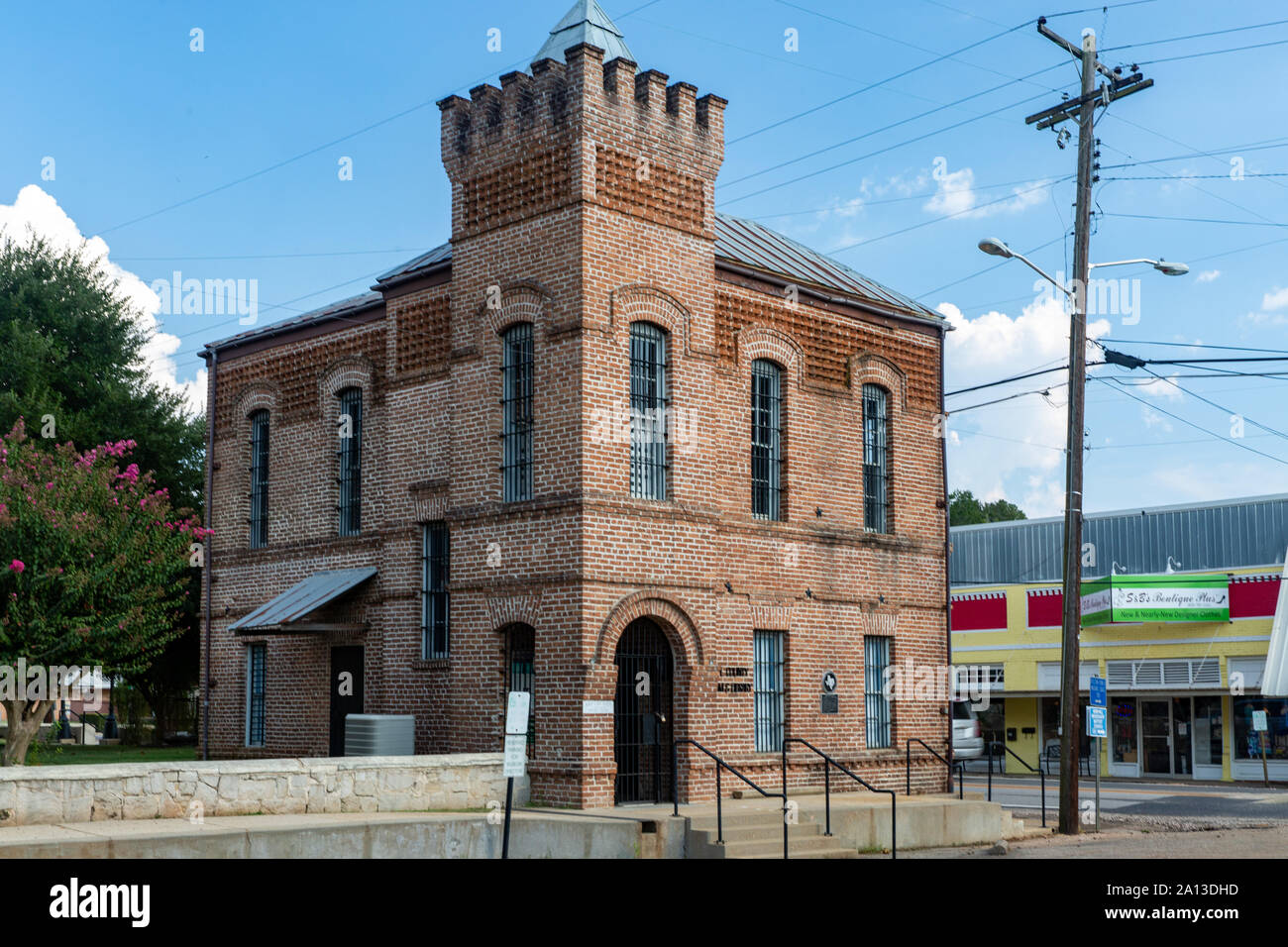 The historic 1903 Sabine county jail in Hemphill Texas. Stock Photo