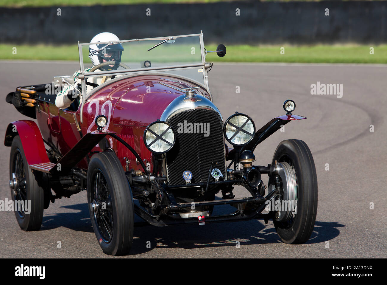 1924 Bentley 3 Litre driven by Gillian Carr in the Brooklands Trophy race at The Goodwood Revival 13th Sept 2019 in Chichester, England.  Copyright  M Stock Photo