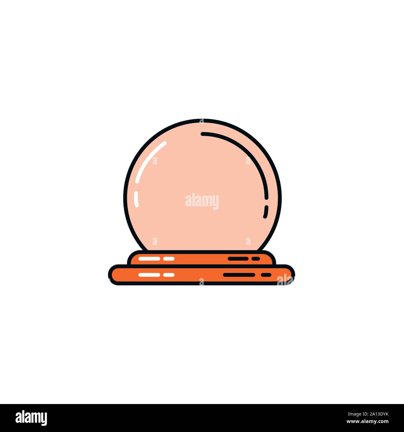 halloween witch crystal ball flat style icon Stock Vector
