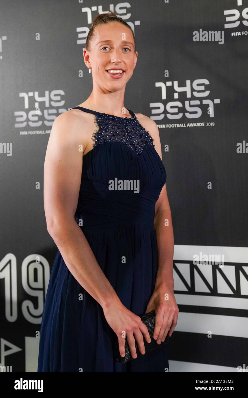 Milan, Italy. 23rd Sep 2019. Sari van Veenendaal from the Netherlands  Women's national team and Atletico Madrid during The Best FIFA Football  Awards 2019 at the Teatro alla Scala, on September 23,