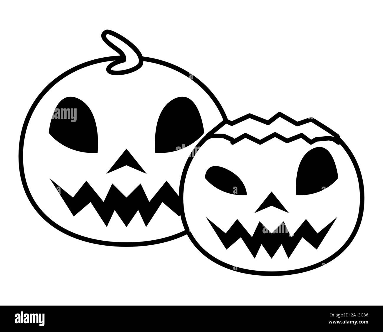 Set cute pumpkins in Black and White Stock Photos & Images - Alamy