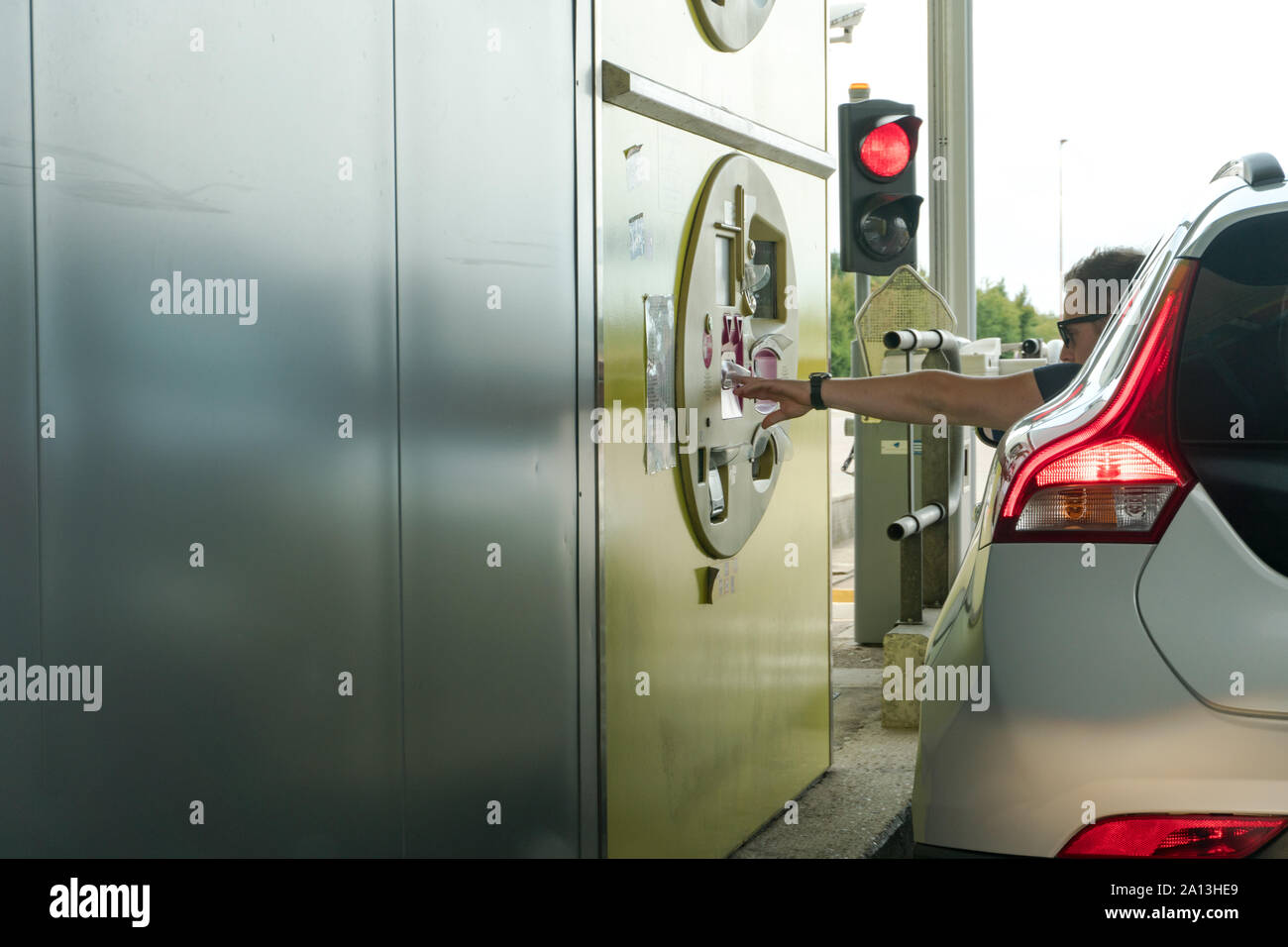 Toll booth car money hi-res stock photography and images - Alamy