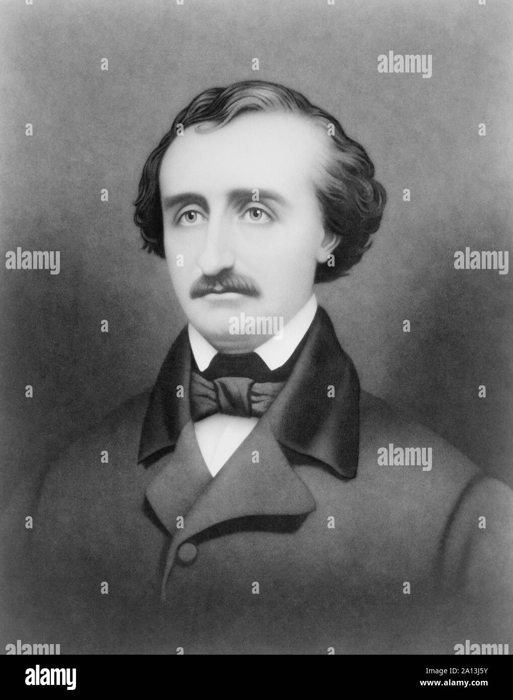 American history portrait of author and poet Edgar Allan Poe. Stock Photo