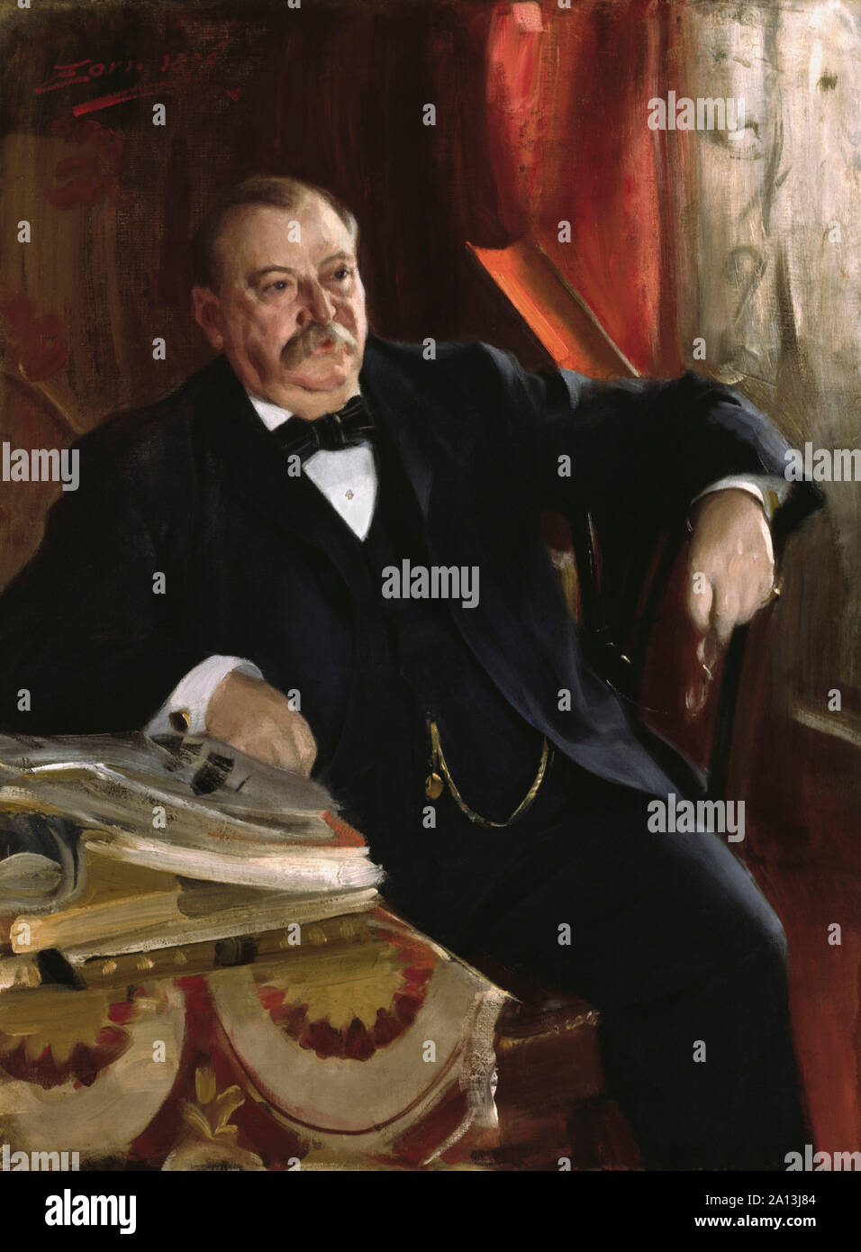 Portrait of President Grover Cleveland, in 1899. Stock Photo