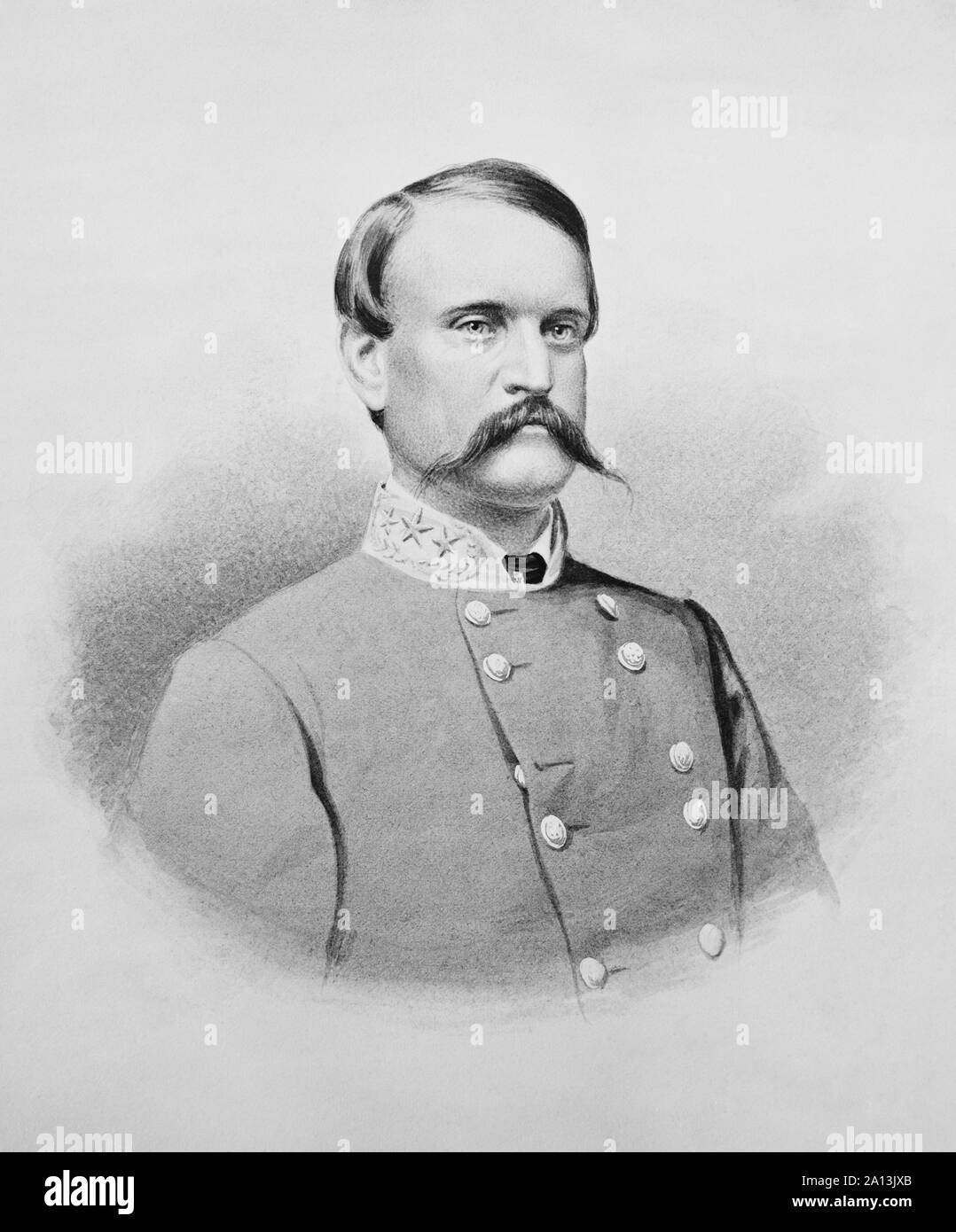 Half-length portrait of Confederate General John Breckinridge. Stock Photo