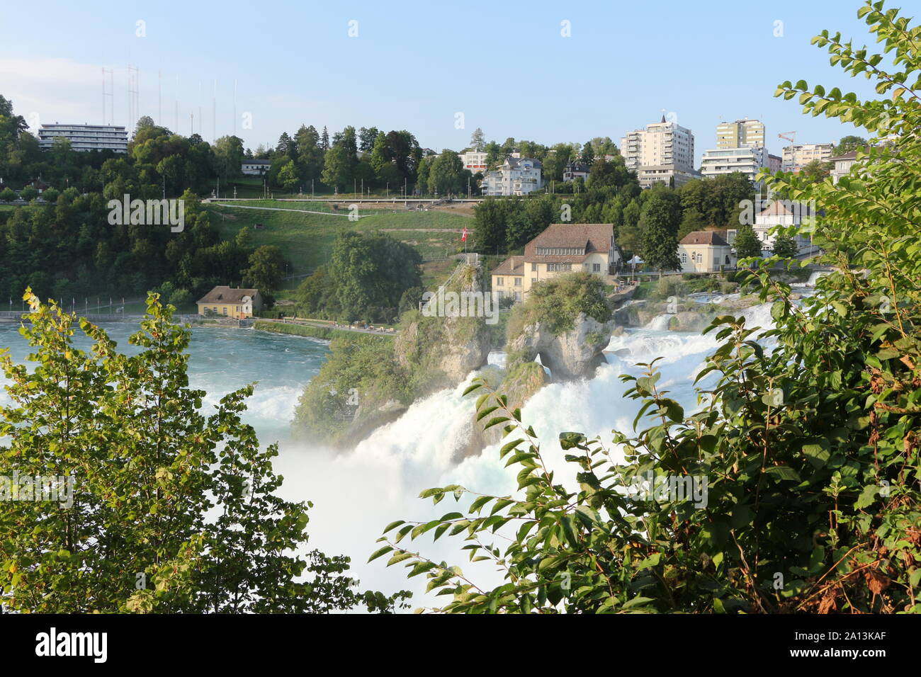 Blick auf den Rheinfall von Schaffhausen in der Schweiz Stock Photo