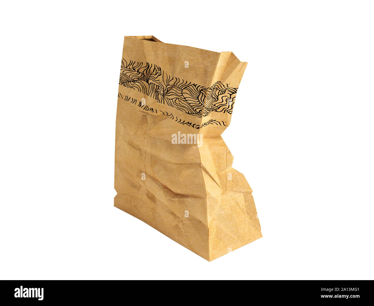 Paper one big packet behind 3d rendering on white background no shadow ...