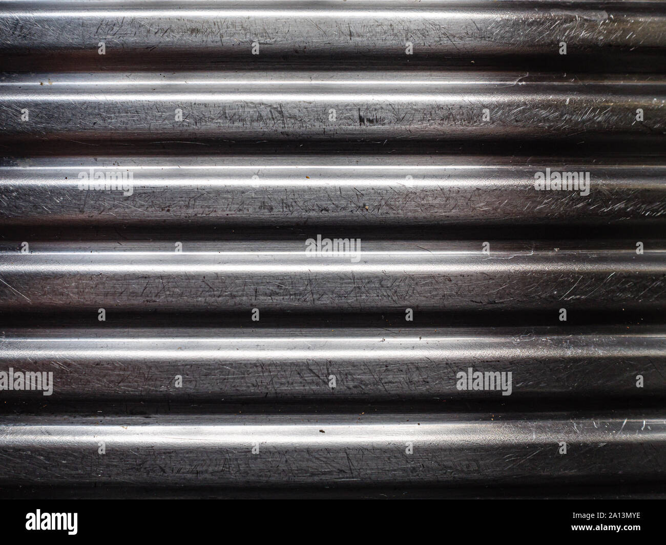 Steel With Ridged Scratched silver ridged corrugated metal panel Stock Photo - Alamy