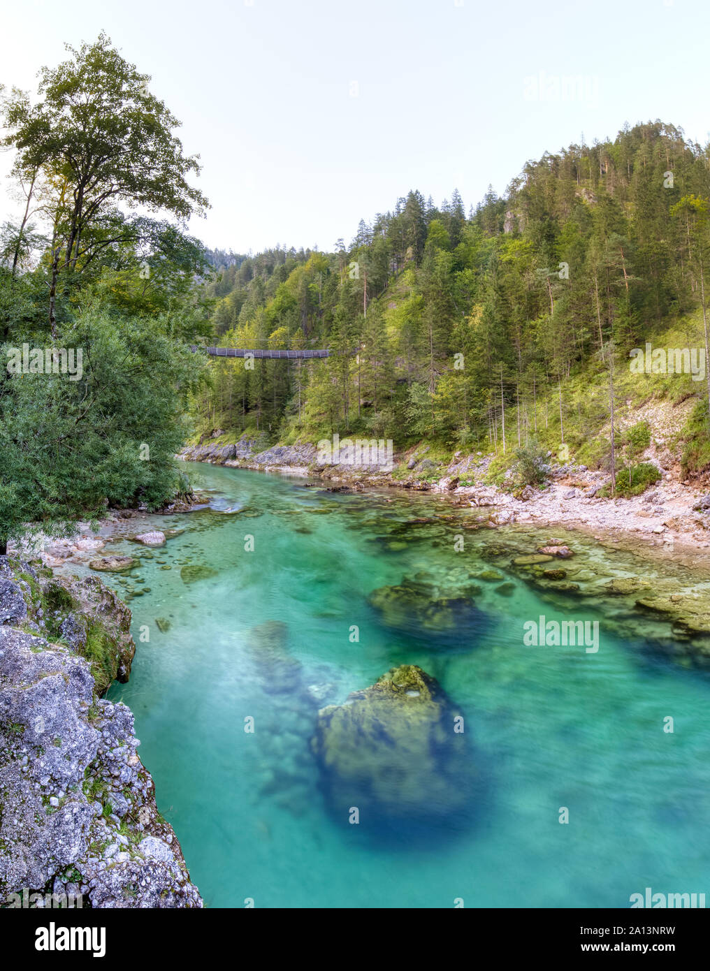 Wildwasserfluss in der Steiermark Stock Photo