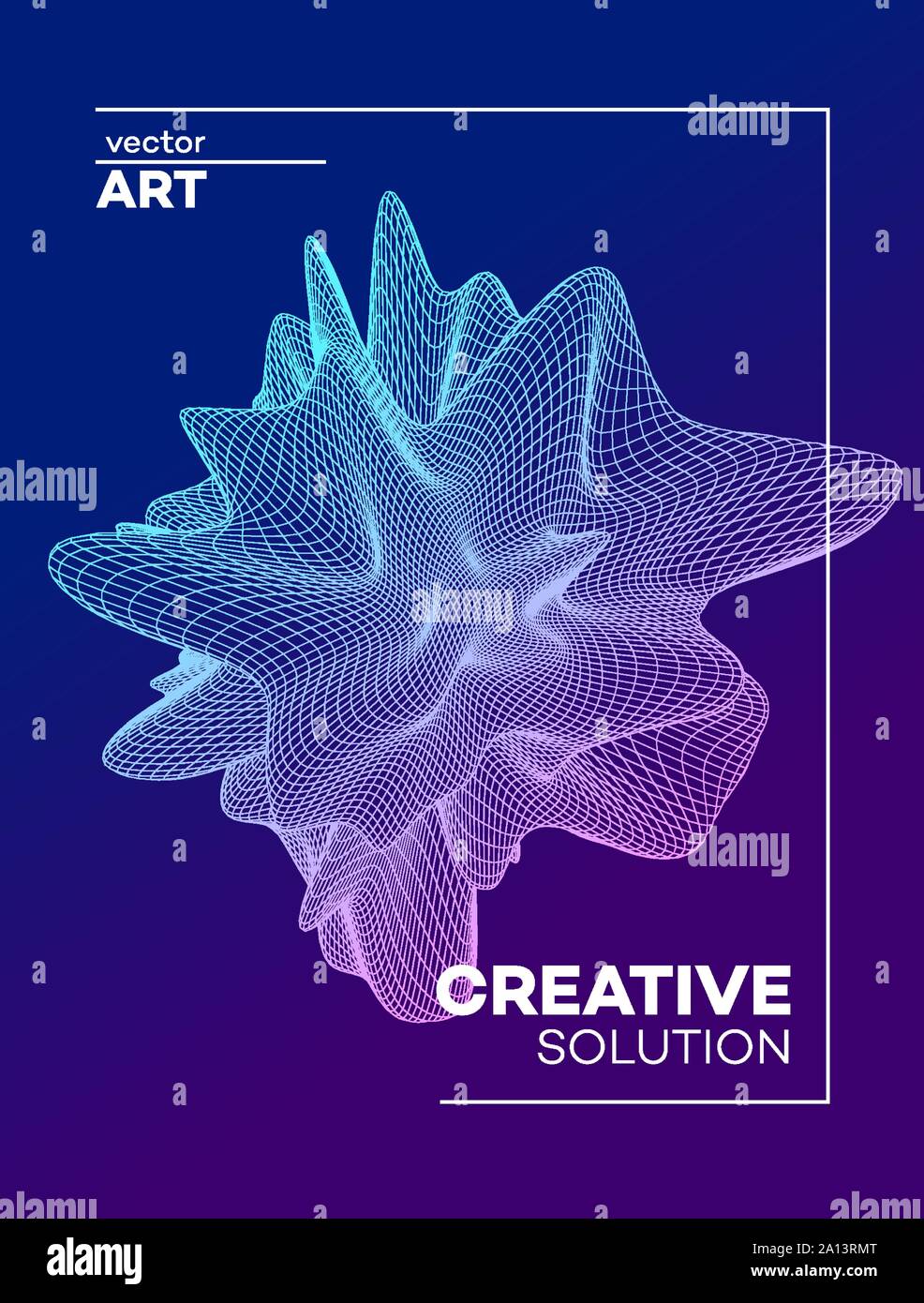 Trendy abstract poster background with dynamic particles shape. Modern science or technology element. Vector illustration Stock Vector
