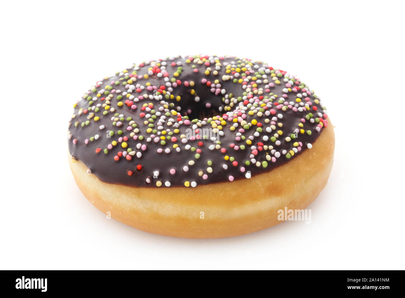 Chocolate Doughnut Isolated On White Stock Photo - Alamy