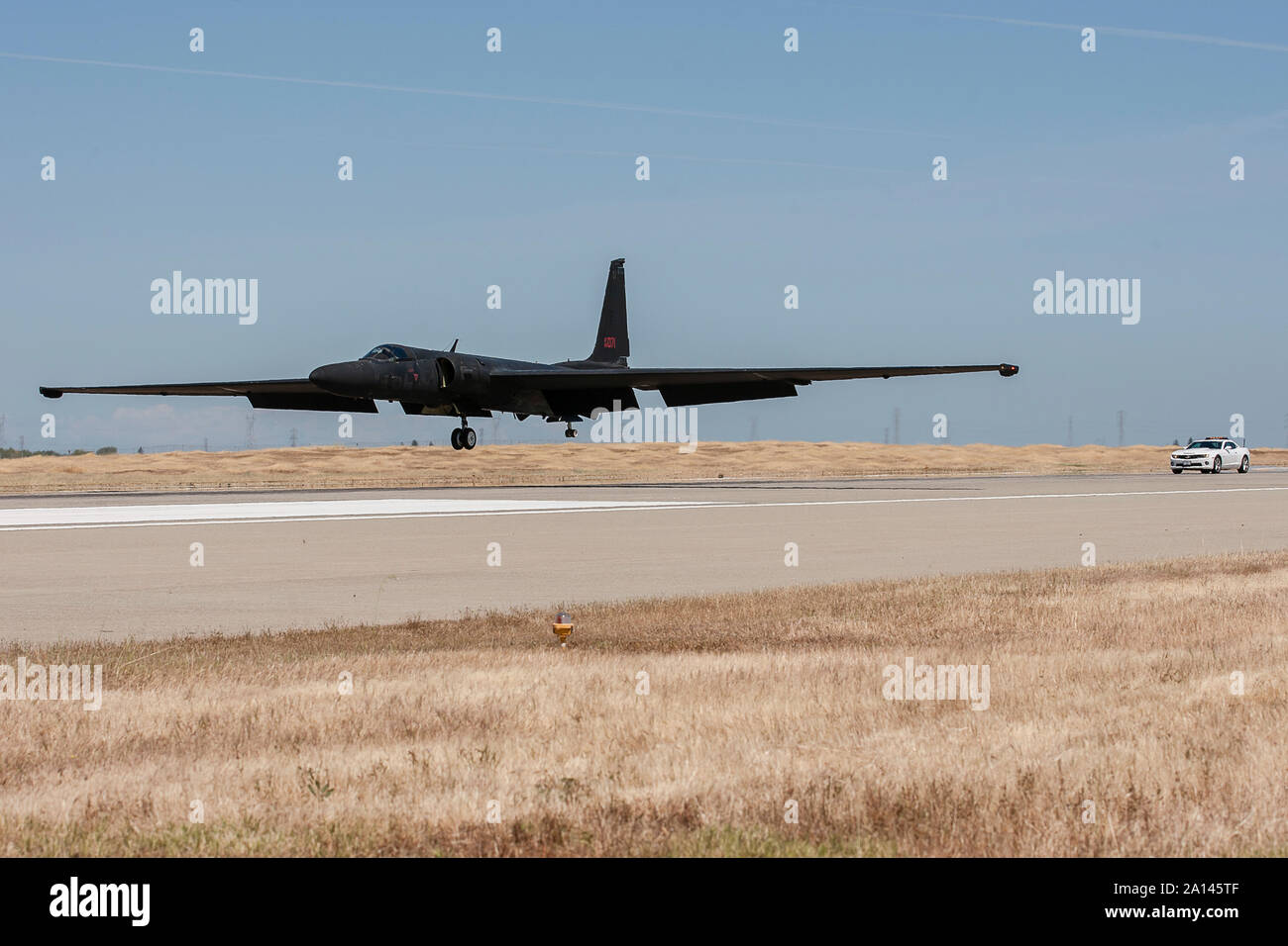 A U.S. Air Force U2S landing at Beale Air Force Base, California Stock
