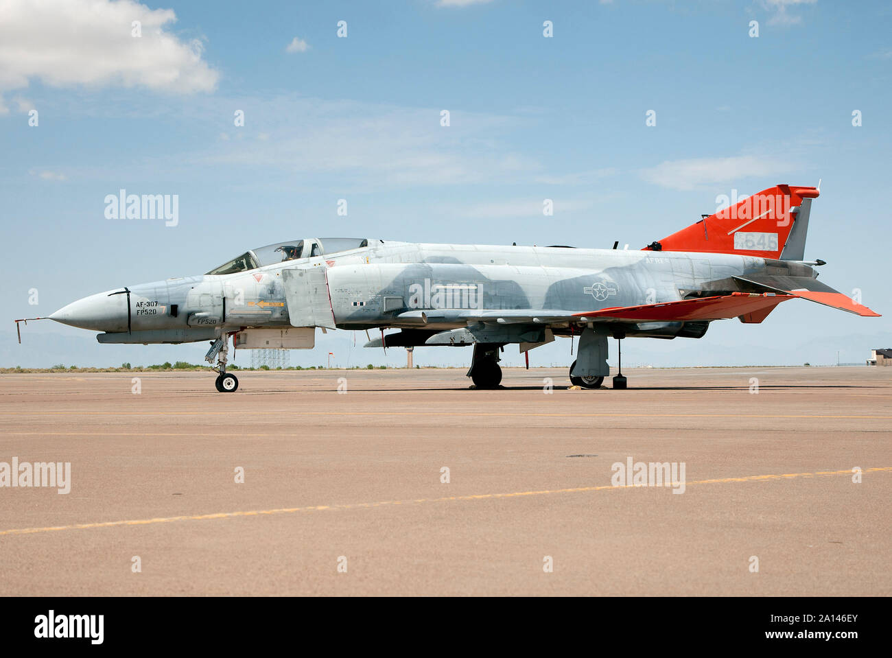 A QF-4E Phantom on the ramp at Holloman Air Force Base, New Mexico. Stock Photo