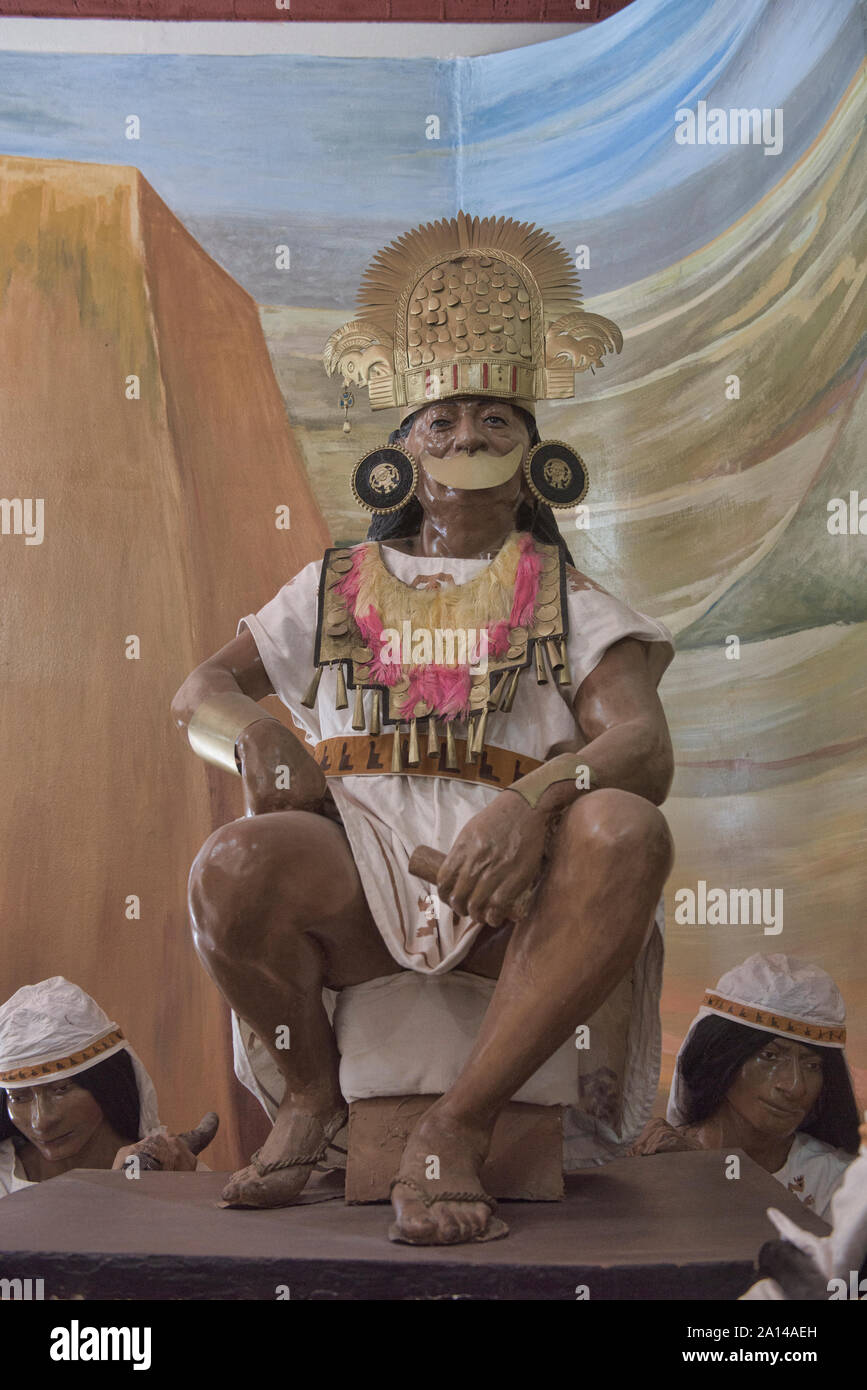 Chimor warrior at the Chan Chan Museum, Trujillo, Peru Stock Photo