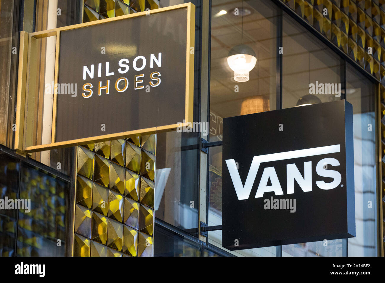 Gothenburg, Sweden. 14th Sep, 2019. Vans and Nilson Shoes logos seen in  Gothenburg. Credit: Karol Serewis/SOPA Images/ZUMA Wire/Alamy Live News  Stock Photo - Alamy