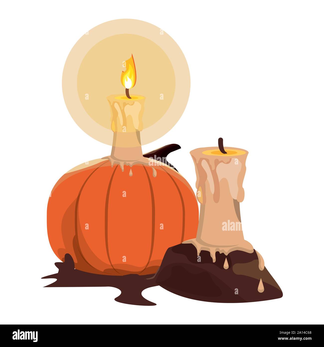 halloween pumpkin with candle icon Stock Vector Image & Art - Alamy