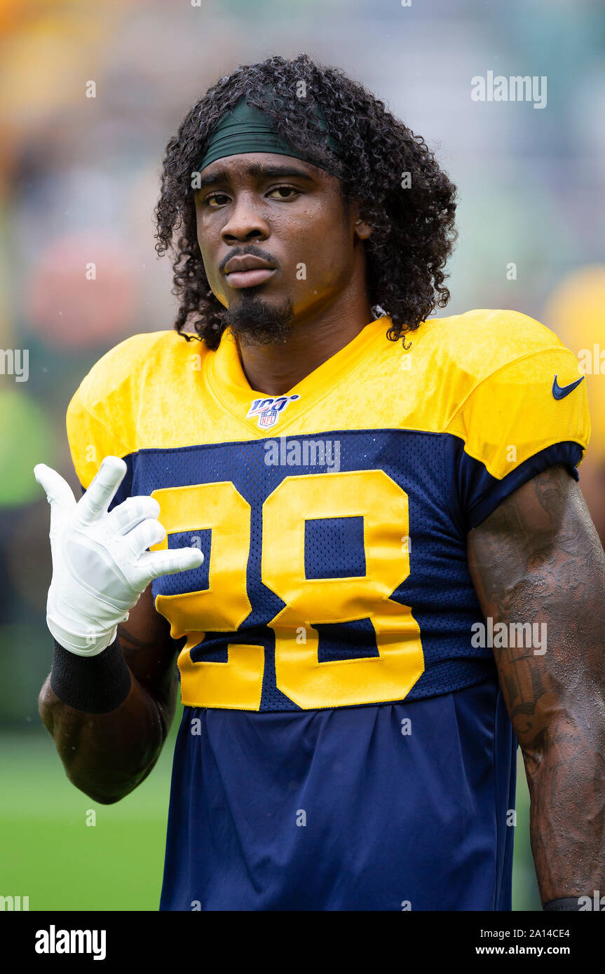 Green Bay, WI, USA. 22nd Sep, 2019. Green Bay Packers defensive back Tony  Brown #28 before the NFL Football game between the Denver Broncos and the  Green Bay Packers at Lambeau Field