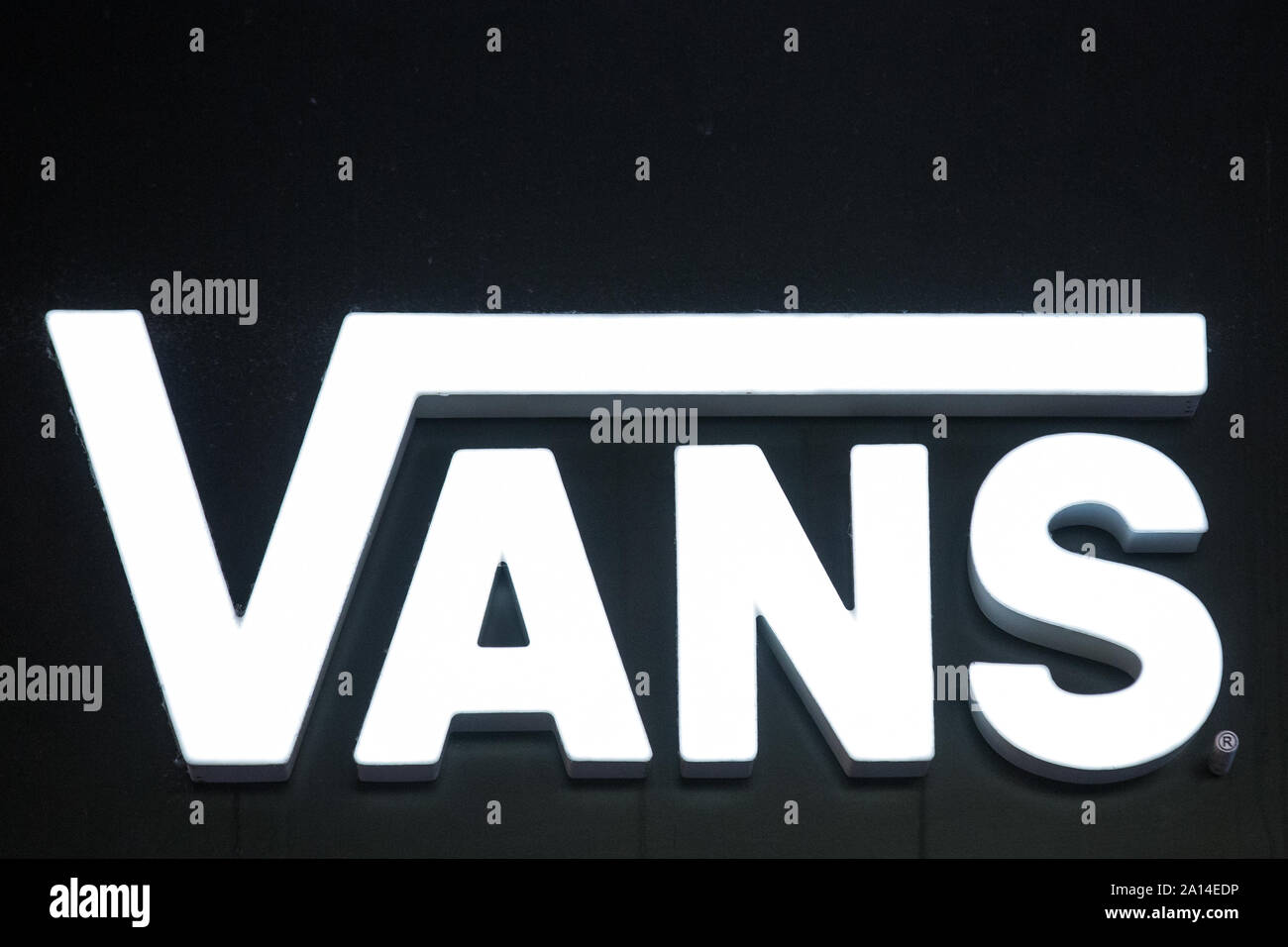 An American manufacturer of skateboarding shoes Vans logo seen in Gothenburg  Stock Photo - Alamy