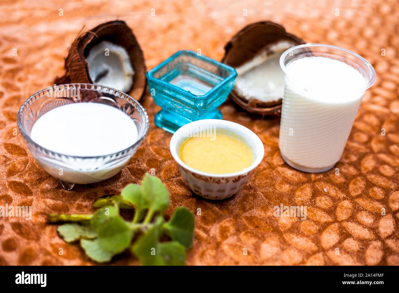 Close Up Of Hair Remedy To Nourish Hair Naturally On Brown Colored