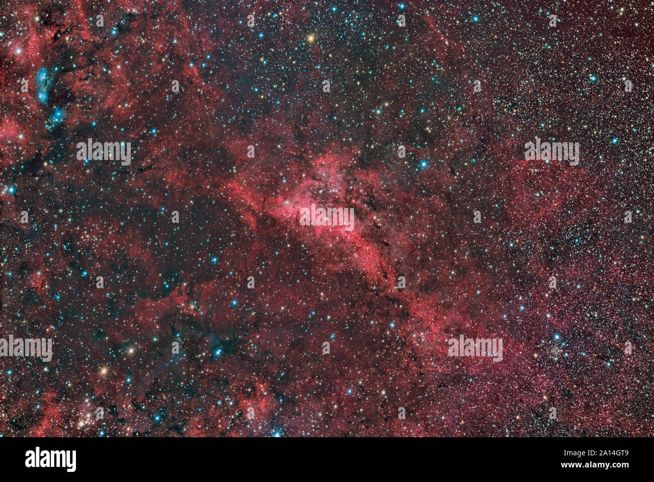 LBN 251 emission and reflection nebula in the constellation Cygnus. Stock Photo