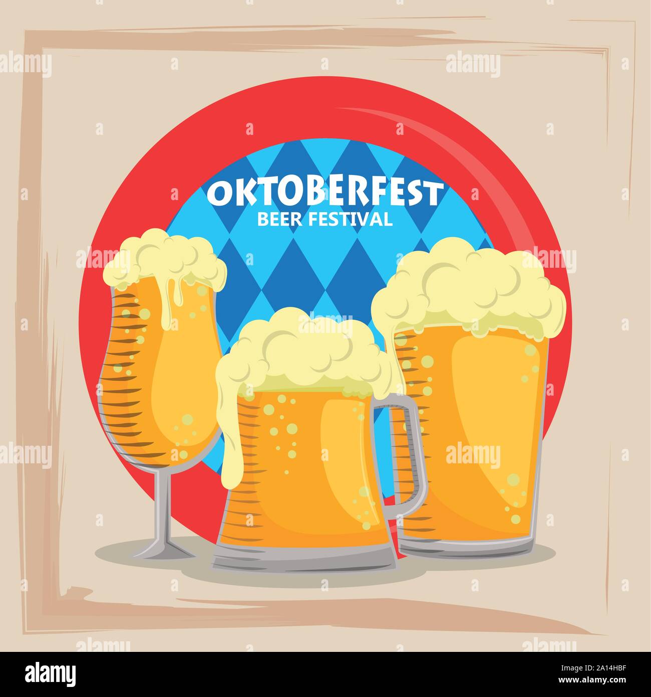 oktoberfest celebration poster with beers jars Stock Vector Image & Art ...