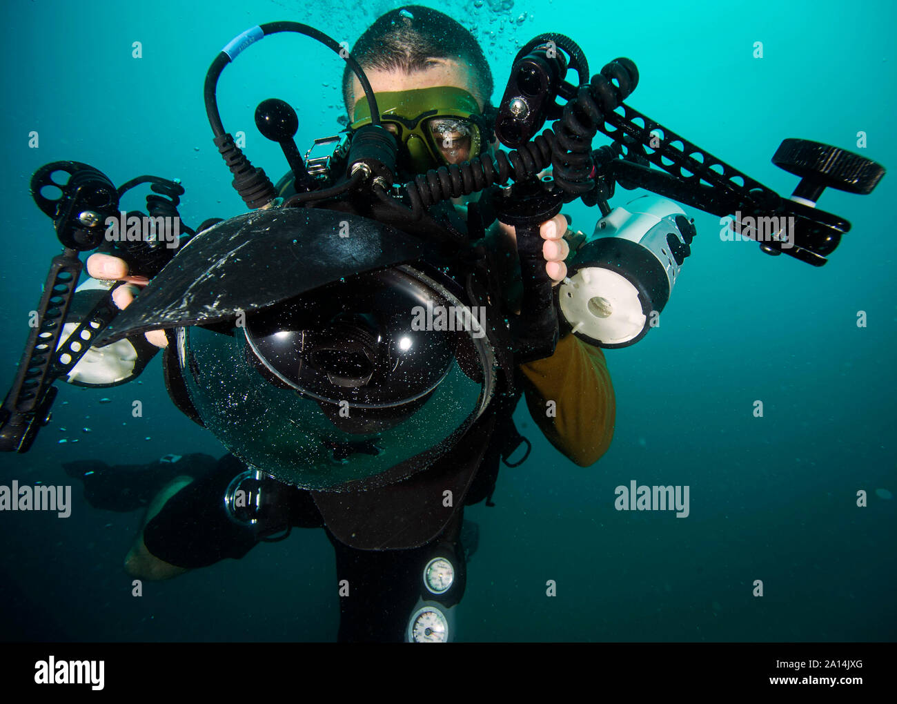 Underwater photo training off the coast of Guantanamo Bay, Cuba. Stock Photo