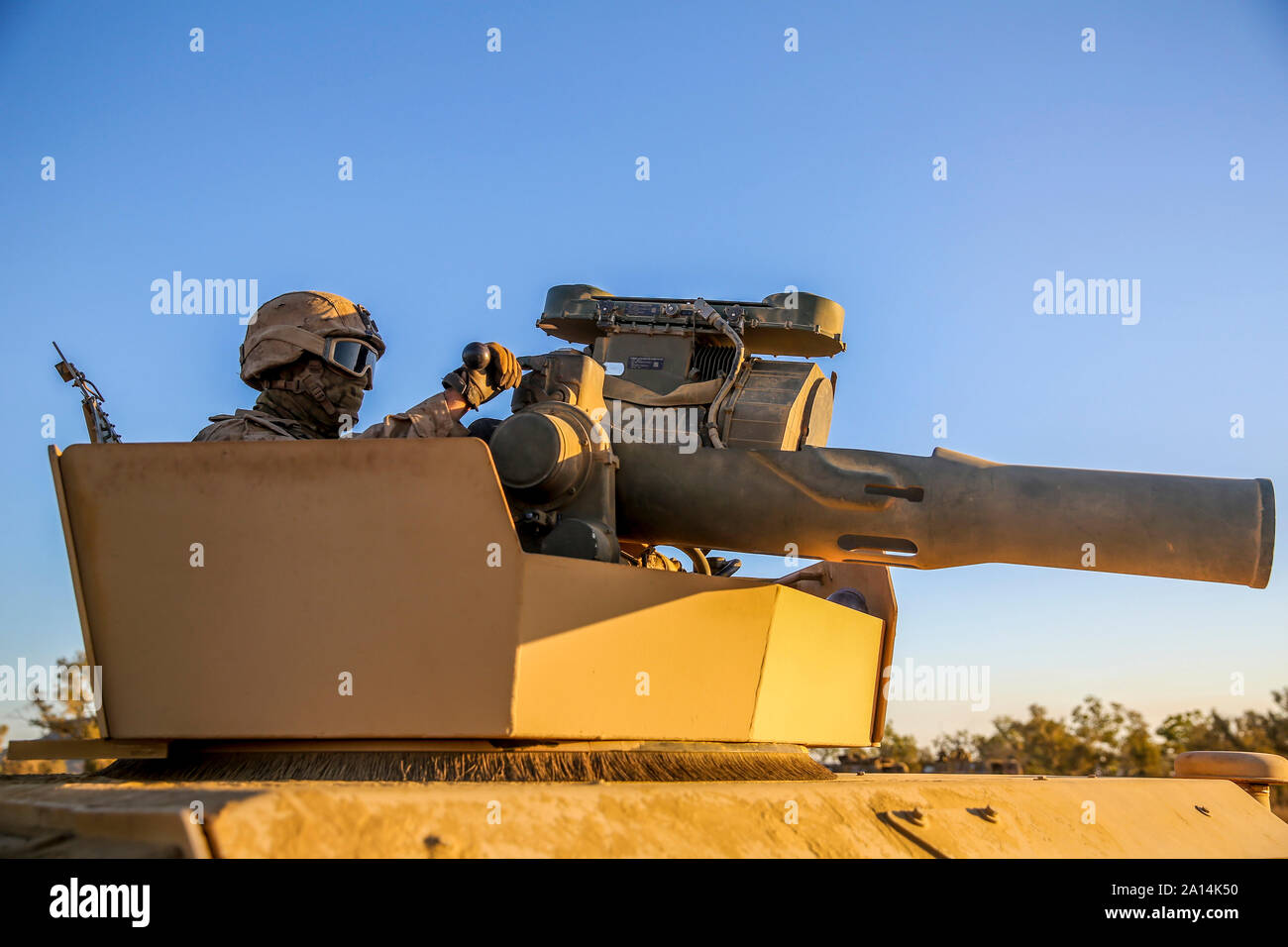Anti-tank missileman of the U.S. Marine Corps. Stock Photo