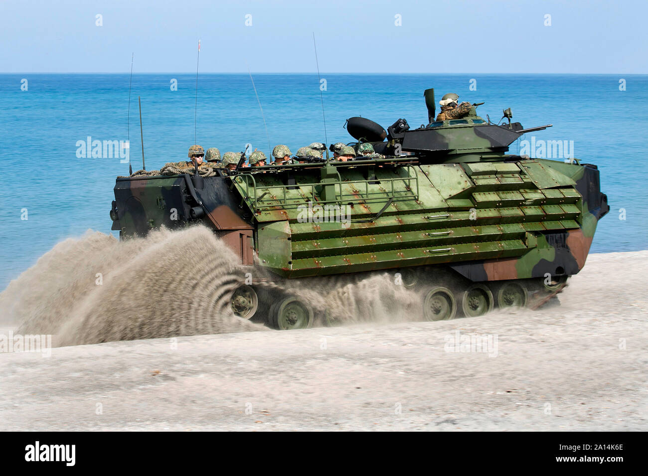 An Amphibious Assault Vehicle in Luzon, Philippines. Stock Photo
