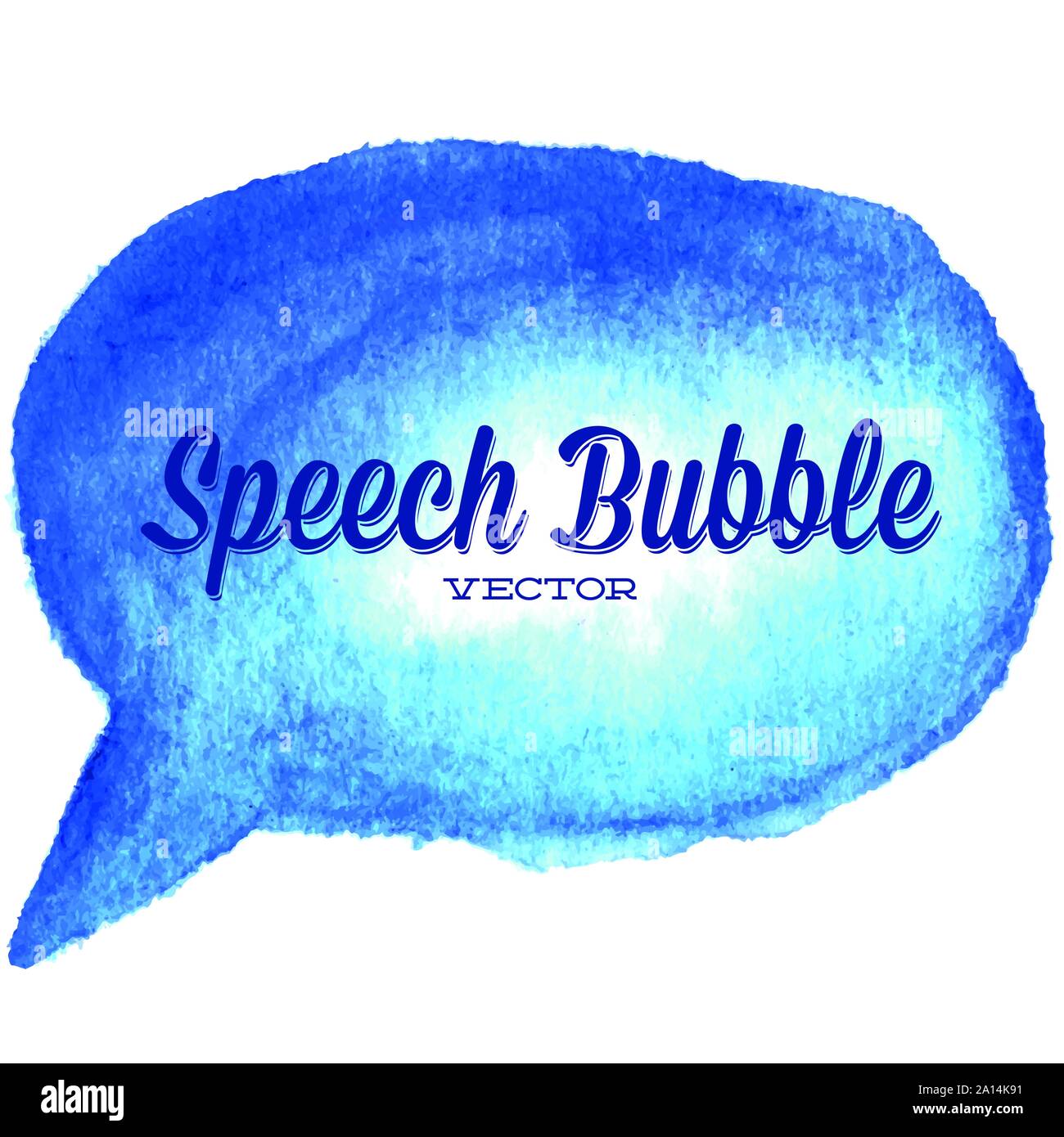 Vector watercolor drawn blue speech bubble Stock Vector Image & Art - Alamy