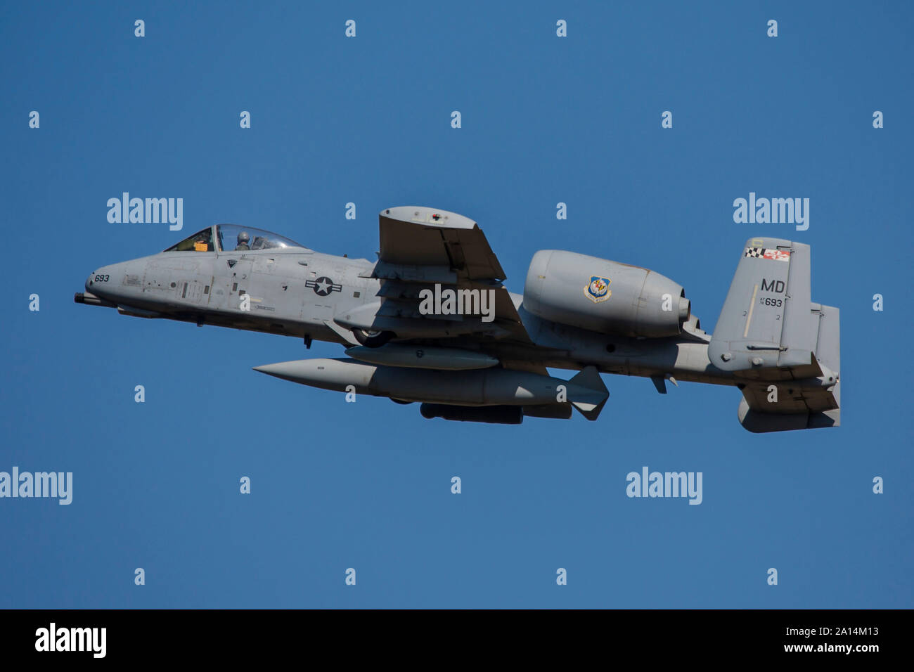 An A-10C aircraft of the Maryland Air National Guard. Stock Photo