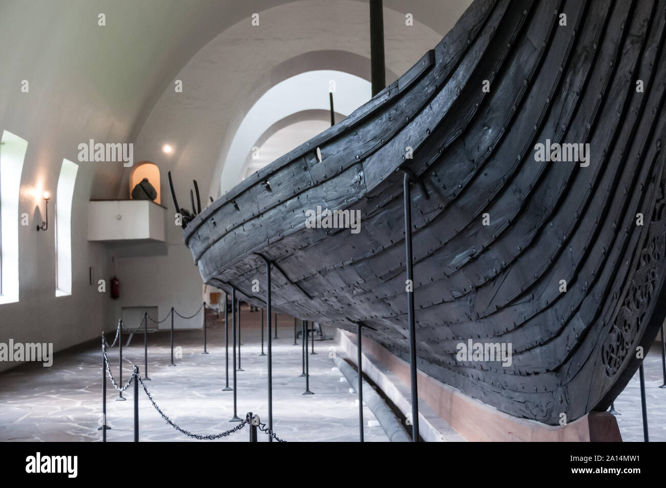 Oslo, Norway - August 6 2008: Viking boats in Museum of Oslo Stock Photo