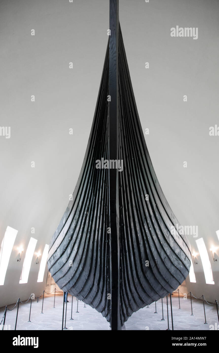 Oslo, Norway - August 6 2008: Viking boats in Museum of Oslo Stock Photo