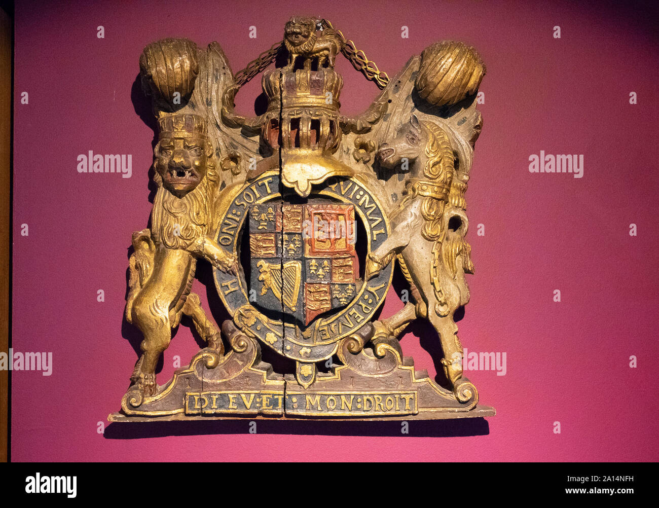 Royal Coat of Arms, Dunblane Cathedral, Scotland, UK Stock Photo