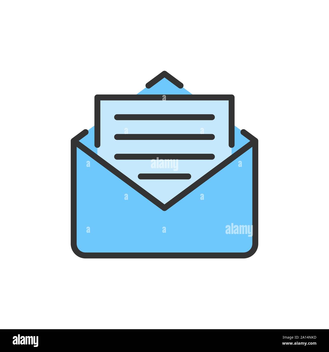 Vector sms, message, email flat color line icon Stock Vector Image ...