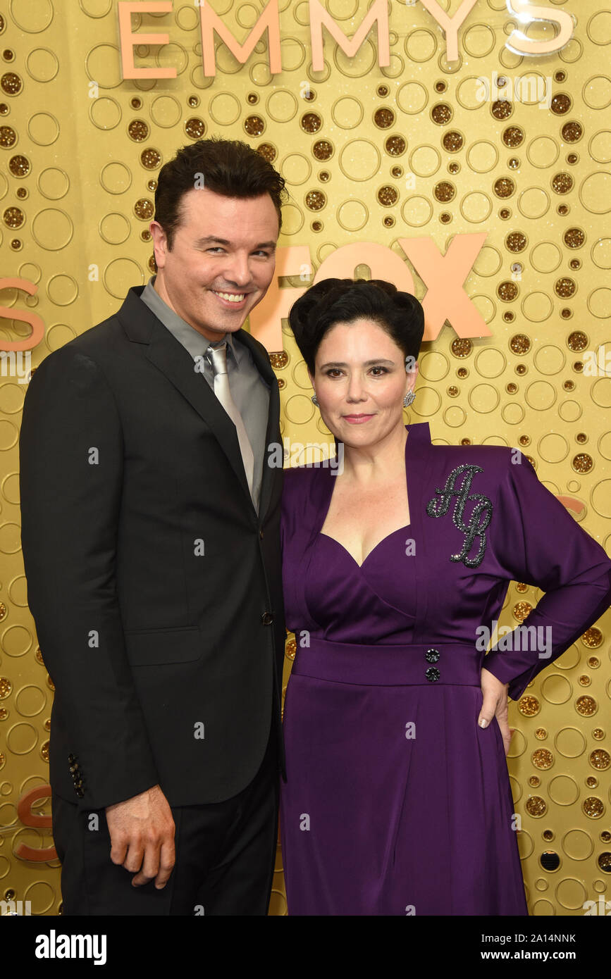 September 22, 2019, Los Angeles, CA, USA: LOS ANGELES - SEP 22:  Seth MacFarlane, Alex Borstein at the Primetime Emmy Awards - Arrivals at the Microsoft Theater on September 22, 2019 in Los Angeles, CA (Credit Image: © Kay Blake/ZUMA Wire) Stock Photo