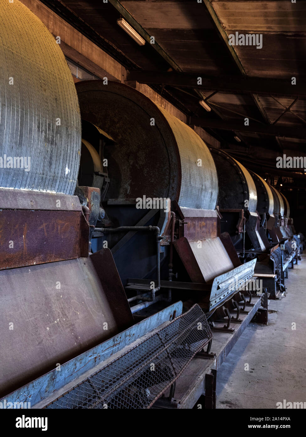 Turbines for aircondition, Rammelsberg - Museum and show mine, Goslar, Lower Saxony,, Germany, Europe, UNESCO Heritage Site Stock Photo