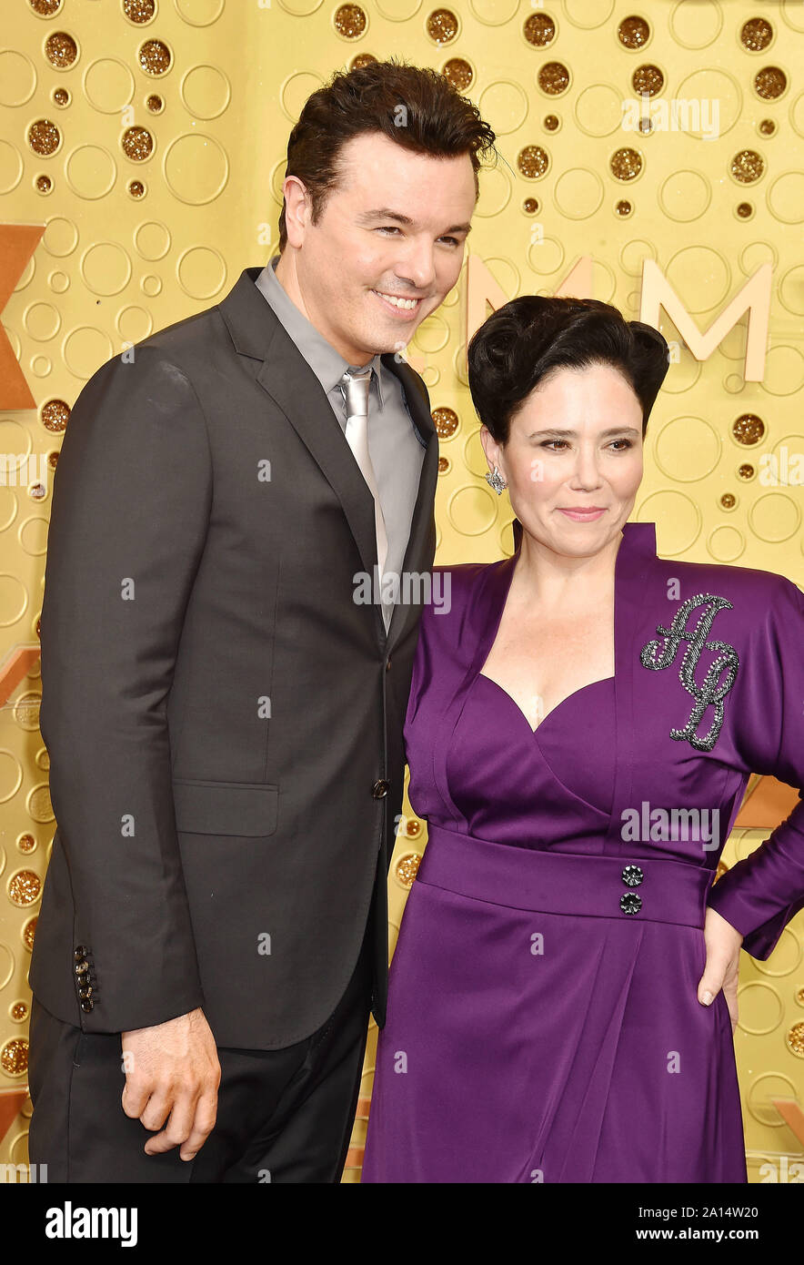 LOS ANGELES, CA - SEPTEMBER 22: Seth MacFarlane and Alex Borstein attend the 71st Emmy Awards at Microsoft Theater on September 22, 2019 in Los Angeles, California. Stock Photo
