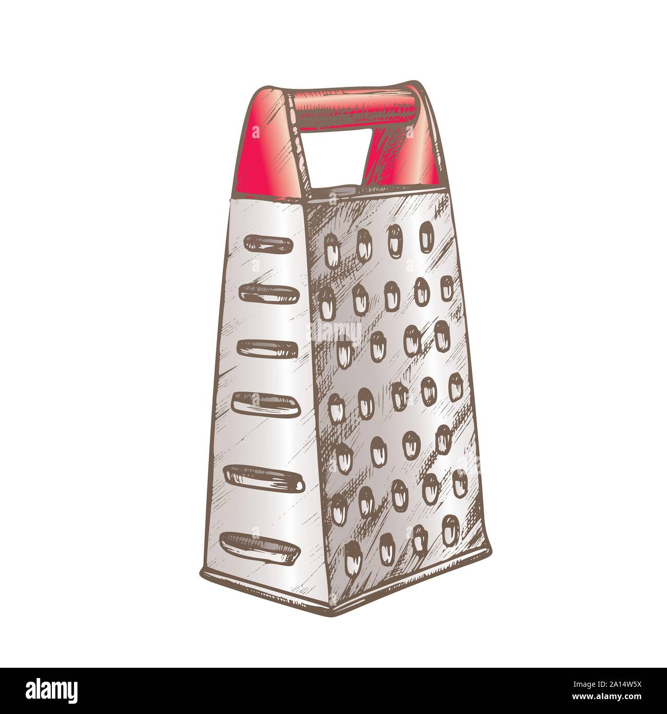 Grater Metallic Kitchenware Color Vector Stock Vector