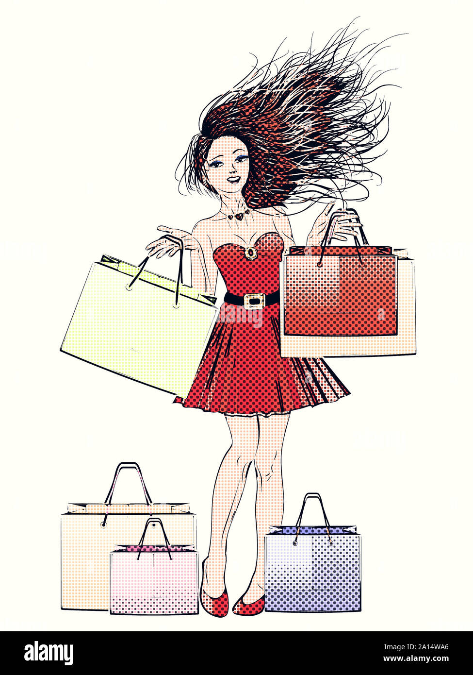 red dress shopping