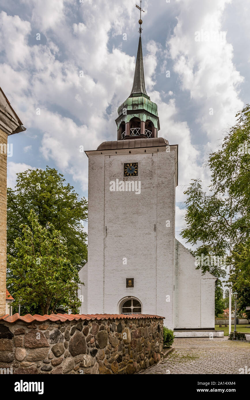 the church in the wedding-island Aero, Denmark, July 13, 2019 Stock Photo