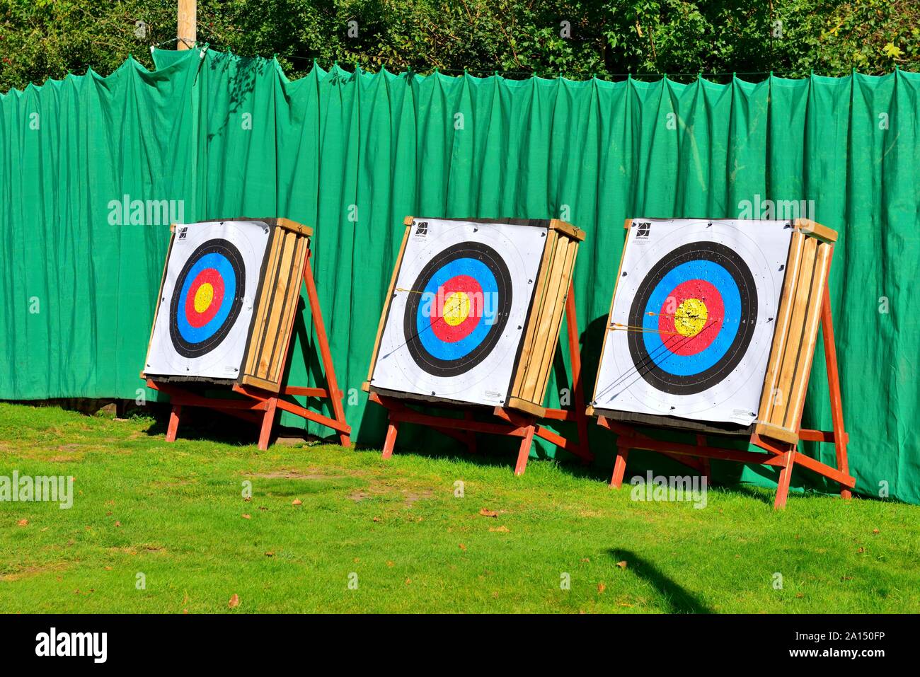 Target practice, Archery shooting range Stock Photo Alamy