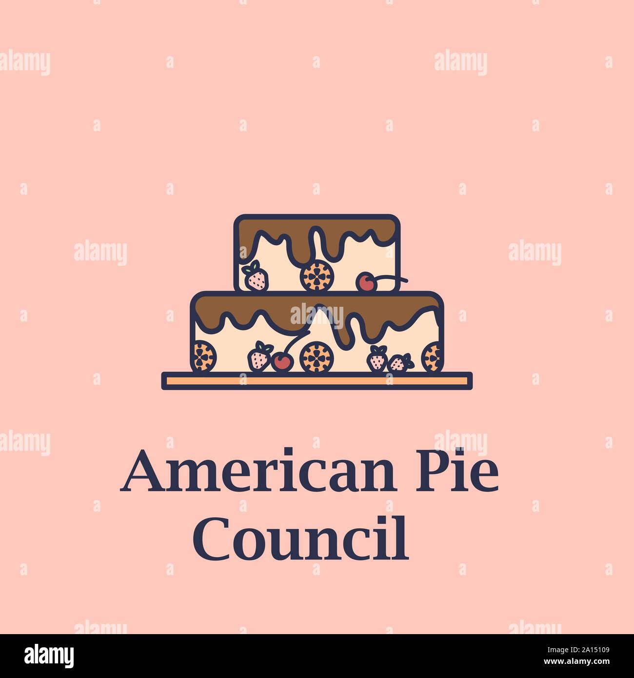 Cake In Flat Design With Text Below American Pie Council American Pie Council Logo Stock Vector Image Art Alamy