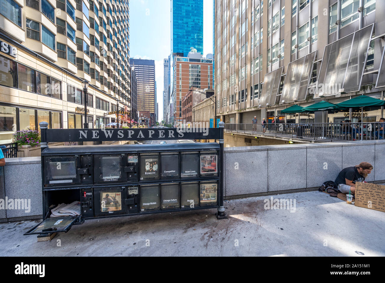 Chicago, Illinois, USA Old newspaper stand Stock Photo Alamy