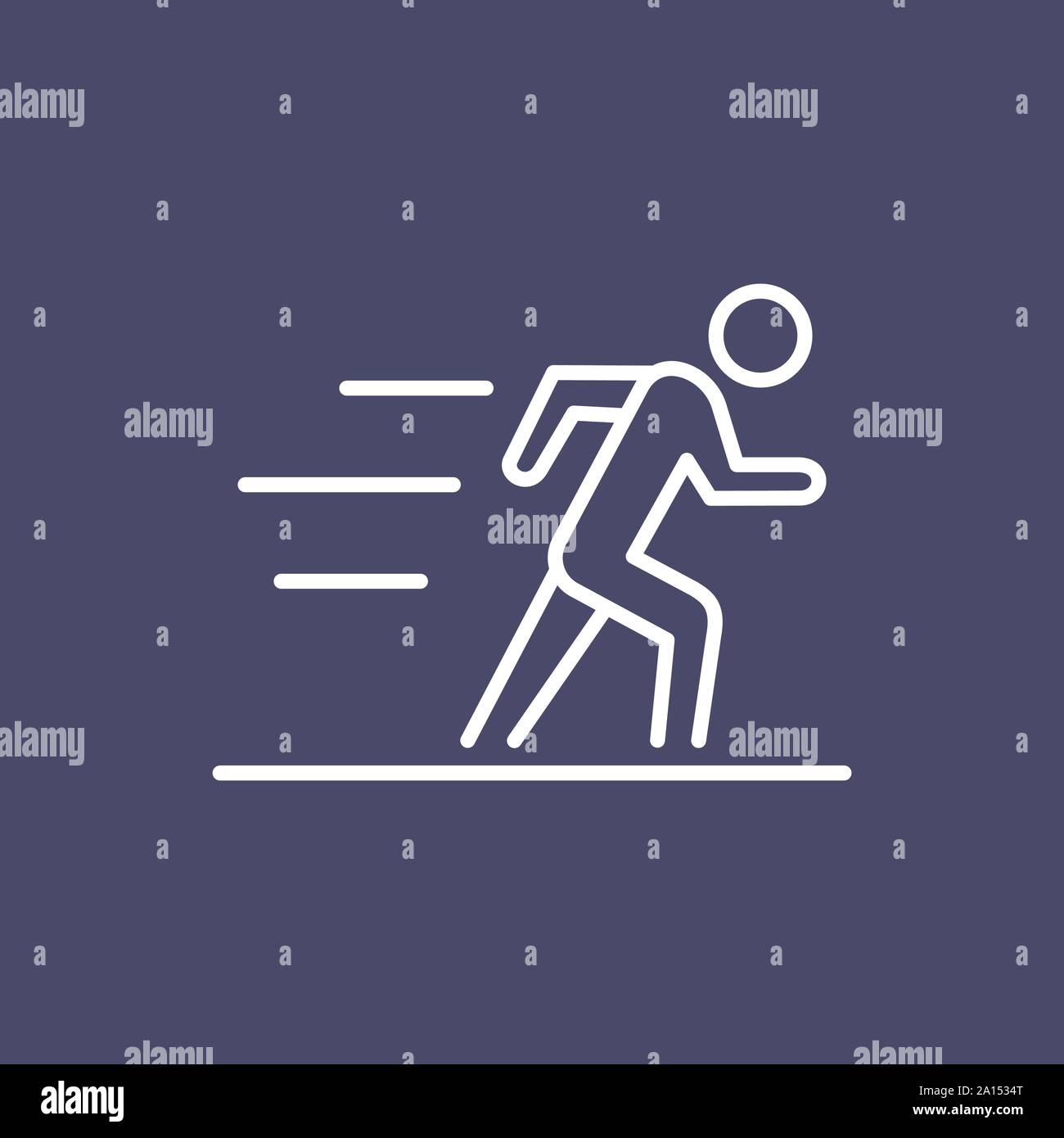 Running man silhouette business people icon simple line flat illustration. Stock Vector