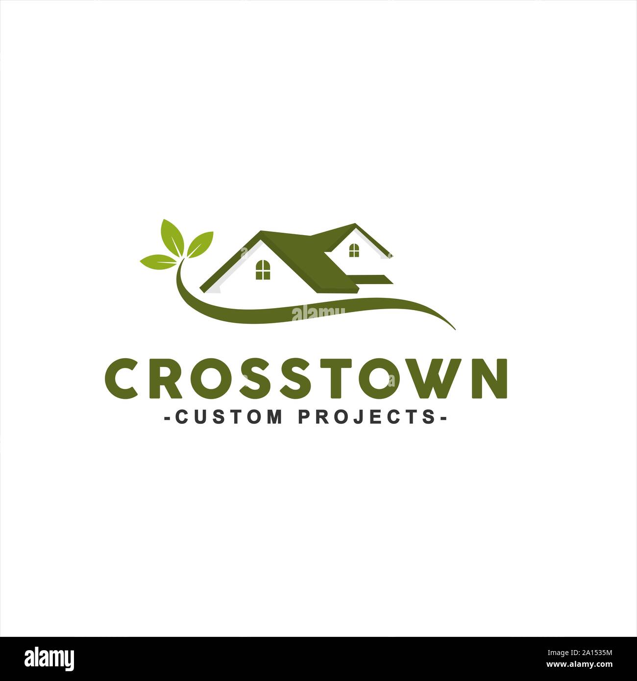 home and leaf for natural logo property Stock Vector