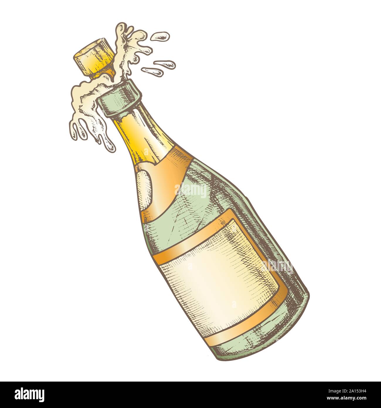 Champagne Blank Bottle Explosion Color Vector Stock Vector Image &amp; Art ...