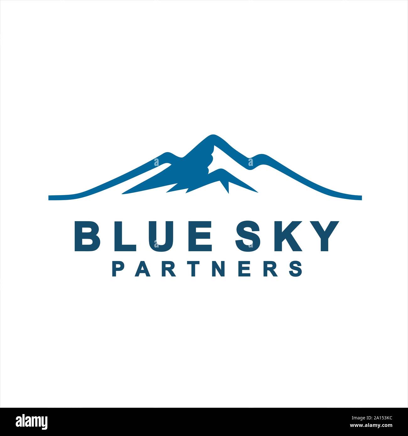 line art for blue mountain Stock Vector